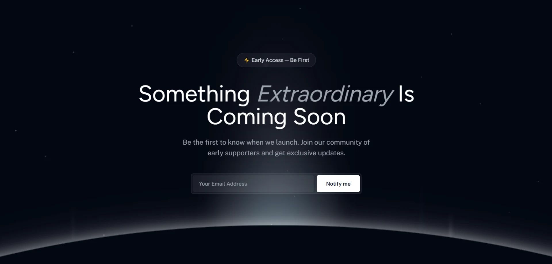 Premium Dark Theme Coming Soon Page Example
