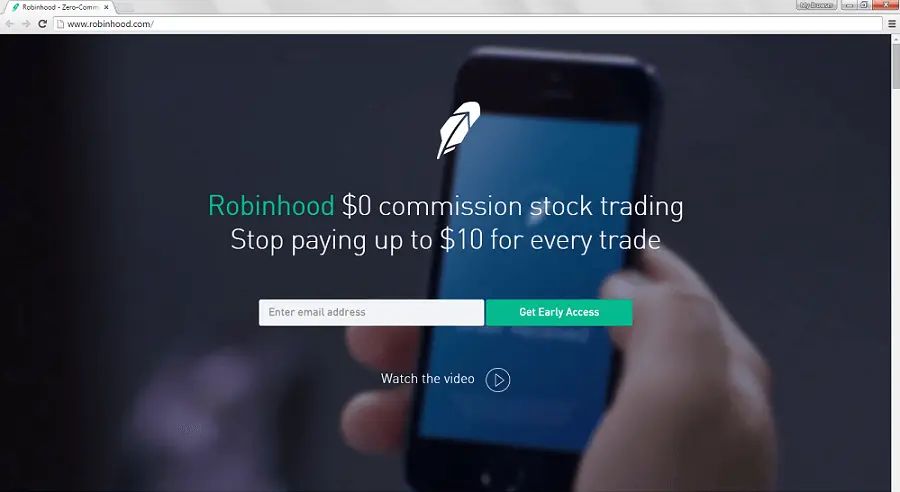 Robinhood waitlist landing page