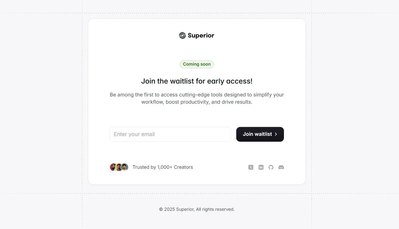 Minimal Centered Approach coming soon page