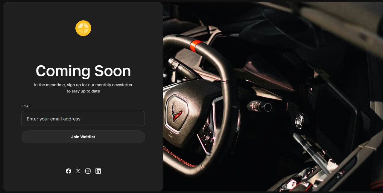 Bold Split-Screen Design coming soon page