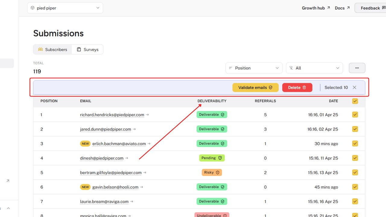 Perform subscriber bulk actions