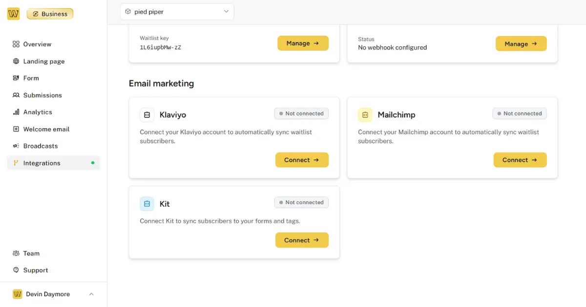 Email Marketing Integrations: Klaviyo, Mailchimp & Kit