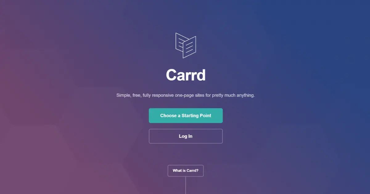 Carrd homepage