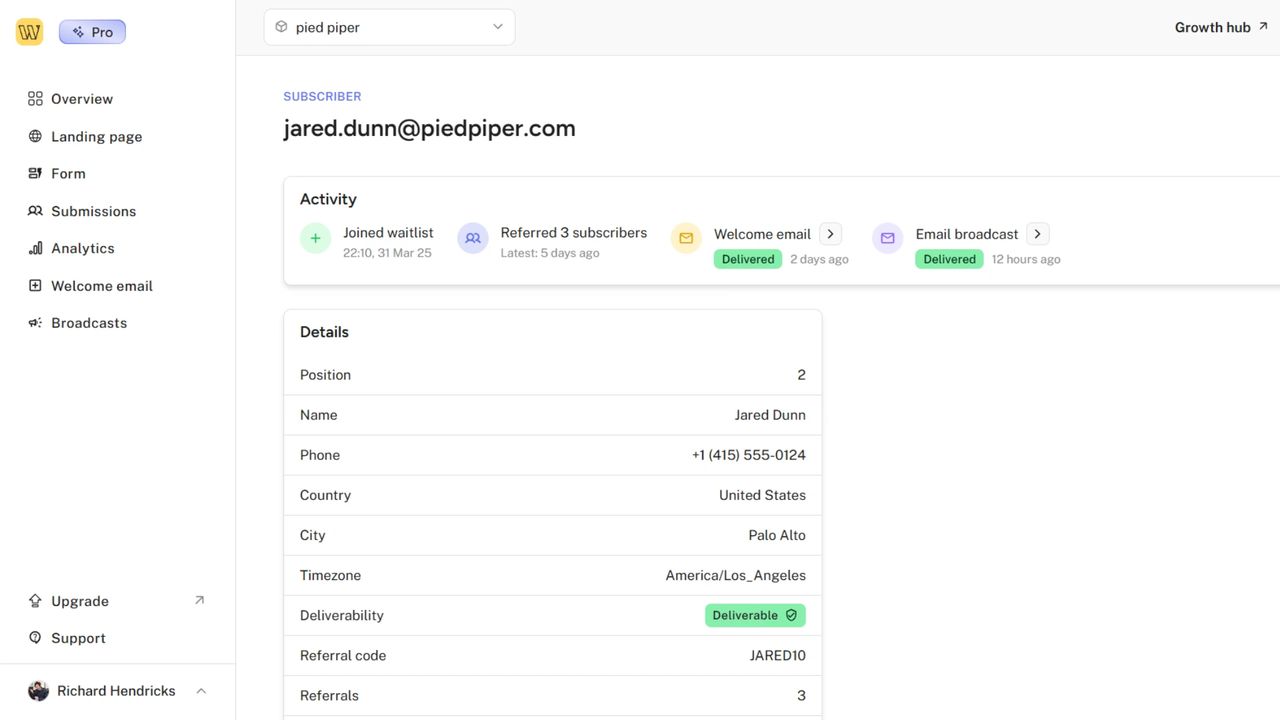 Integration options interface