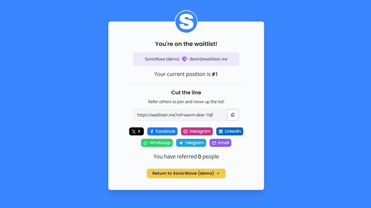 Ecommerce waitlist example