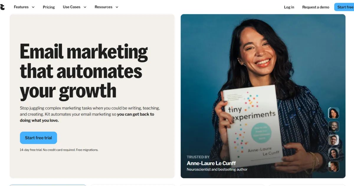 Kit (ConvertKit) homepage