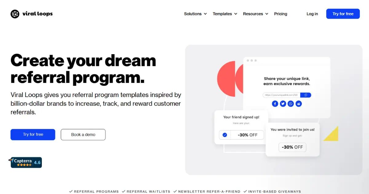 Viral Loops homepage