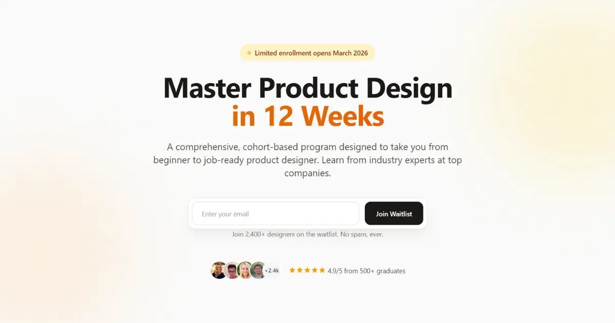 Course waitlist landing page