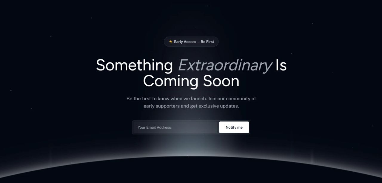 Premium Dark Theme coming soon page