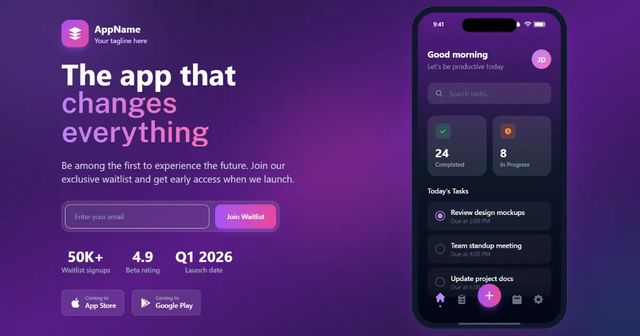 Premium App Launch - Mobile Apps waitlist template