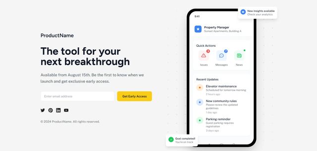 Mobile App Showcase - Mobile Apps waitlist template