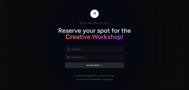 Dark Mode Workshop - Events & Courses waitlist template